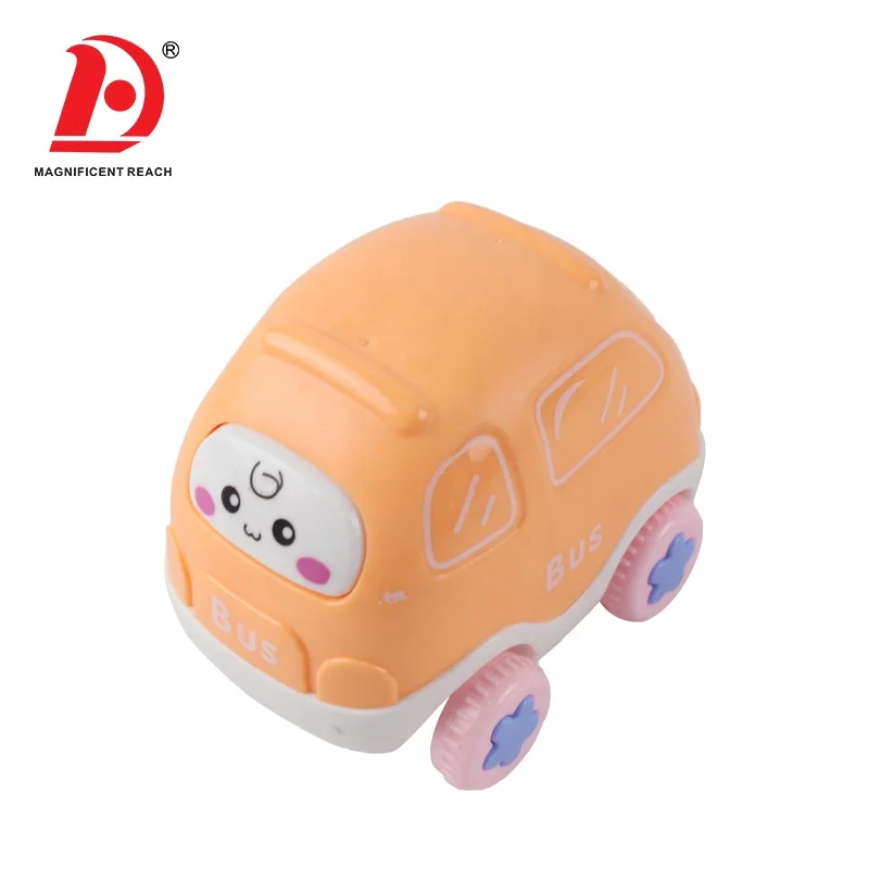 HUADA 6pcs Colorful Lovely Plastic Inertia Cartoon Friction Powered Pull Back Toy Car for Kid