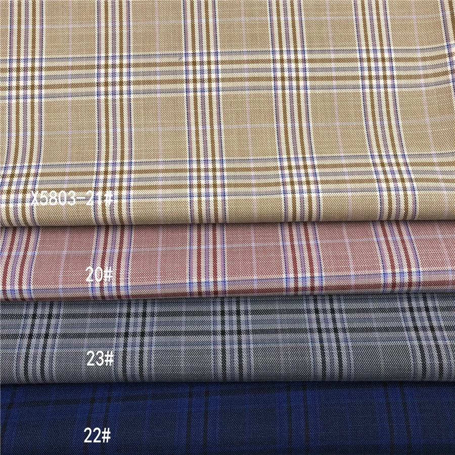 Новинка 85% полиэстер 15% искусственный материал клетчатый текстурированный твидовый мужской костюм брюки TR тканая ткань stock lot textile поставщик