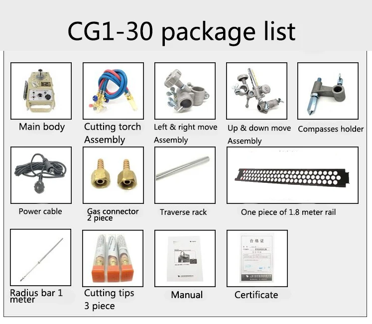 Metal Cutting Machine Cutter CG1-30 Chinese Huawei China Most Popular Model in Market