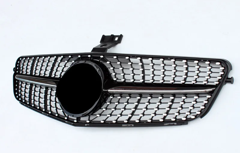 For W204 Diamond front grill ABS Material grille for C Class 2007-2014 Replacement front grille front bumper