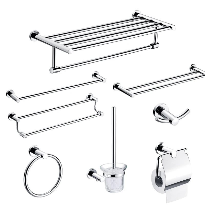 Stainless steel toilet hardware bath fitting set bathroom accessories