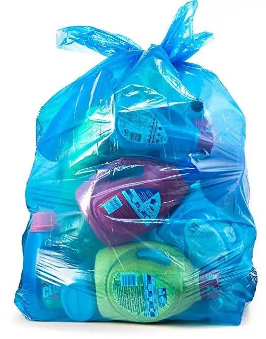 Recycling Trash Bags 55 Gallon, Large Blue Plastic Garbage Bags