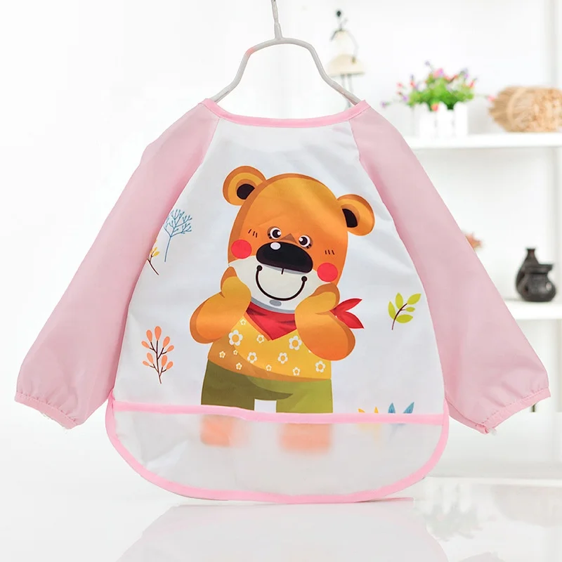 
New Cloths Apron Baby Feeding Baby Bibs Long Sleeve Waterproof 