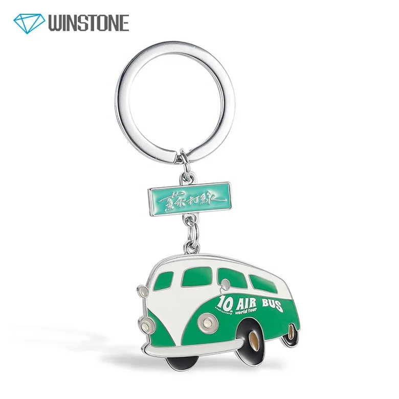 Custom Metal Van Bus Soft Enamel Logo Keychains for Rock Band Fan Souvenir Gifts