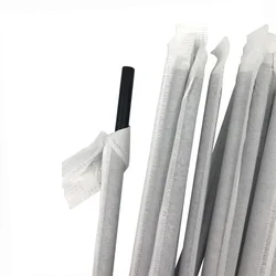 Free Samples Custom Black Paper Straws Individually Wrapped