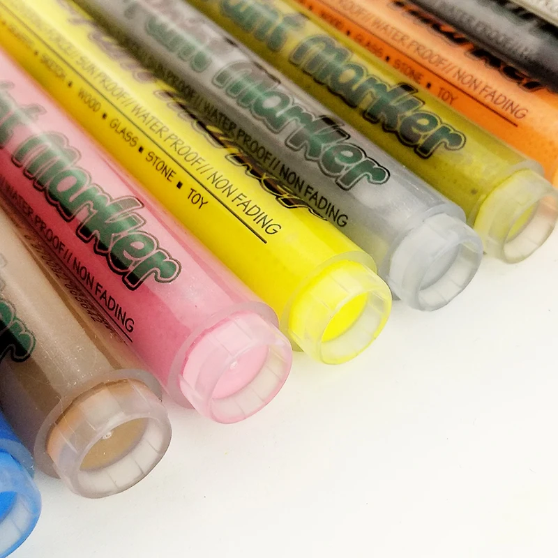 
16 colors Acrylic Pen Heat Transfer Printing Good Quality Dry Erasable Marker Pen Disapear Refill Erasable Pen Metal Ball Gift 