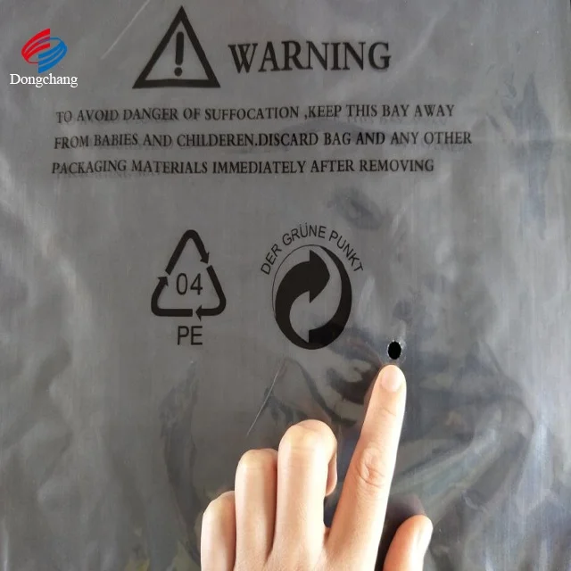 All-purpose heat seal suffocation warning clear poly bag