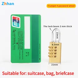 Hot sales 4 Digit Number Code combination mini brass padlock Security Luggage bag padlock for Travel Home