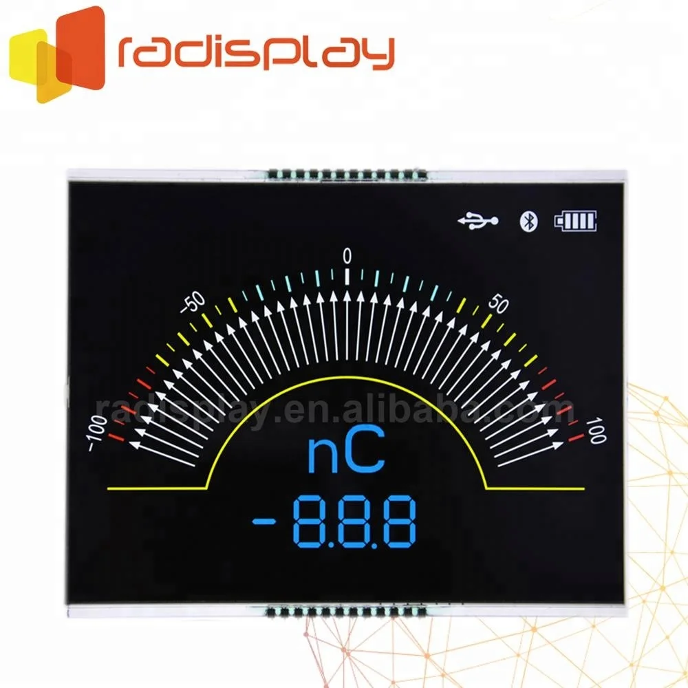 VA Square Programmable 7 Segment Monochrome Lcd Display Module