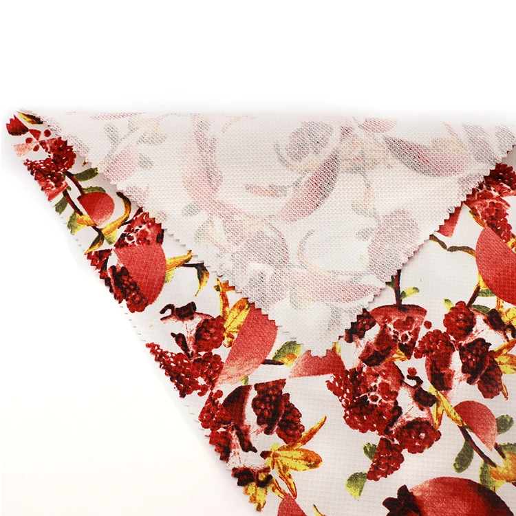 Pomegranate fruit polyester cotton printed fabric