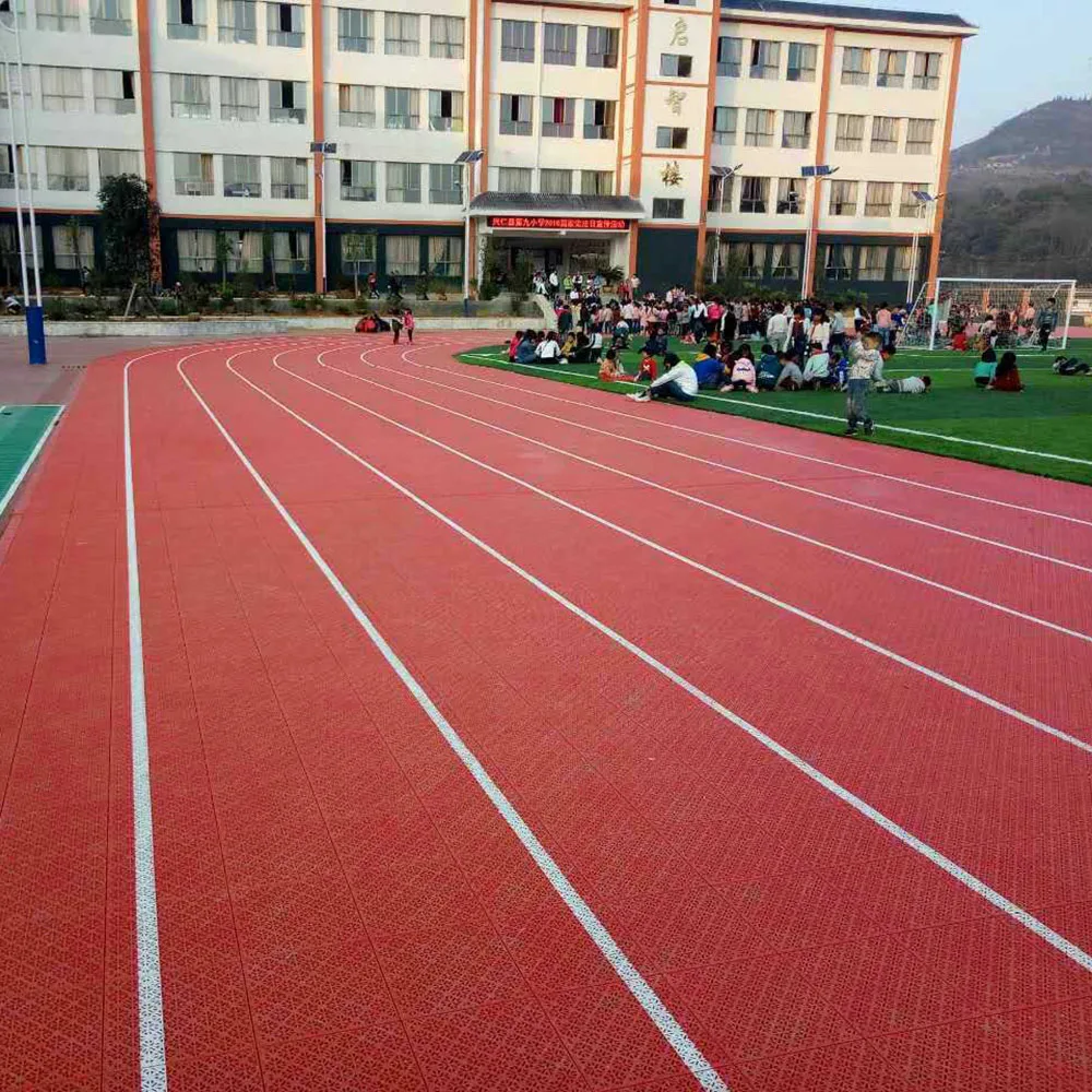 synthetic gym running track material polypropylene sports flooring modular outdoor playground plastic flooring