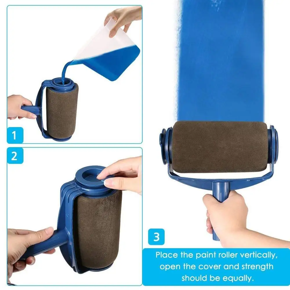 Paint Runner Pro Roller Wall Brush Handle Painting Room Flocked tool