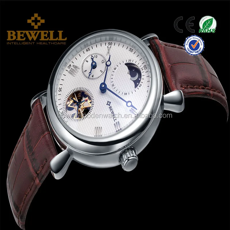 Unisex wrist watches full automatic luxury design moon phase visible movement mechanical watch