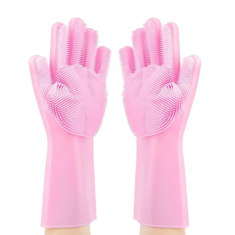 Magic Heat resistant kitchen  dish  scrubbing scrubber brush  Silicone washing gloves
