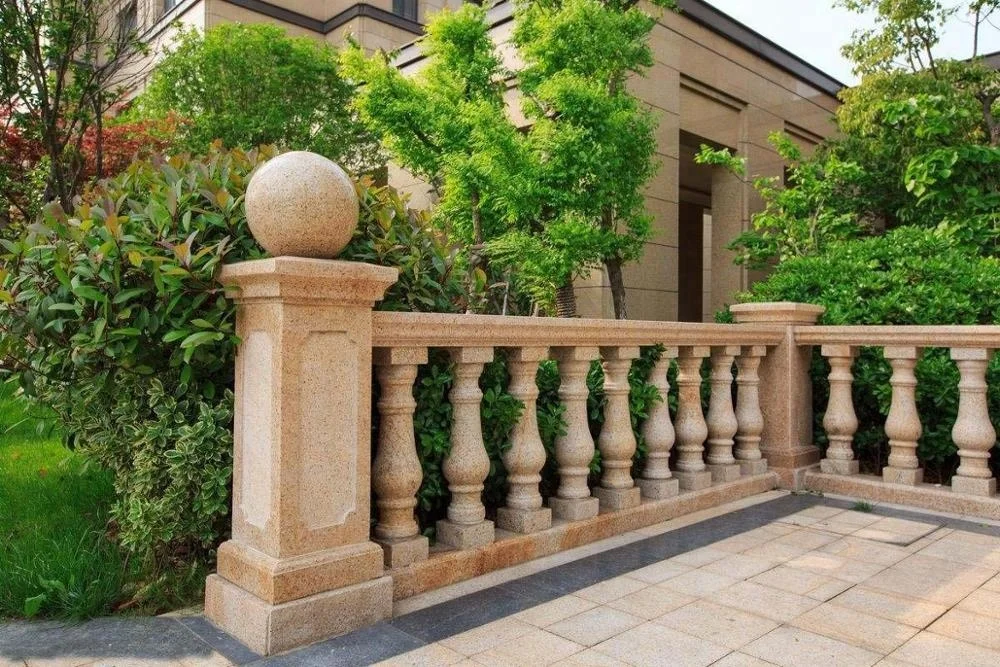 Modern terrace railing designs, stone railing balustrades handrails
