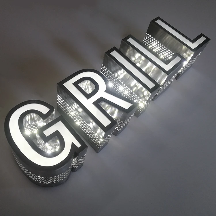 Customized Letter Logo Letter Adverting Company Channel Letter Signboard 3D Led Sign Outdoor Illuminated Signs