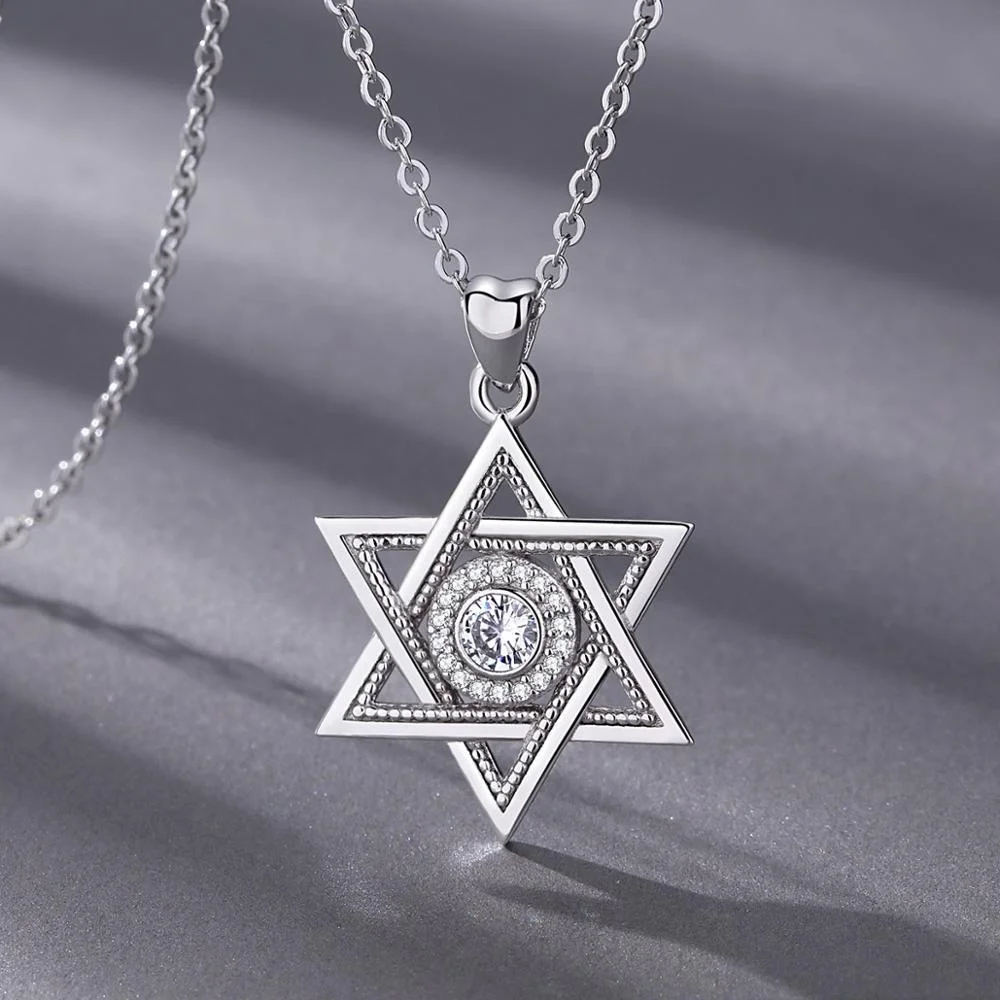 925 sterling silver jewish star of david necklace pendant for Women