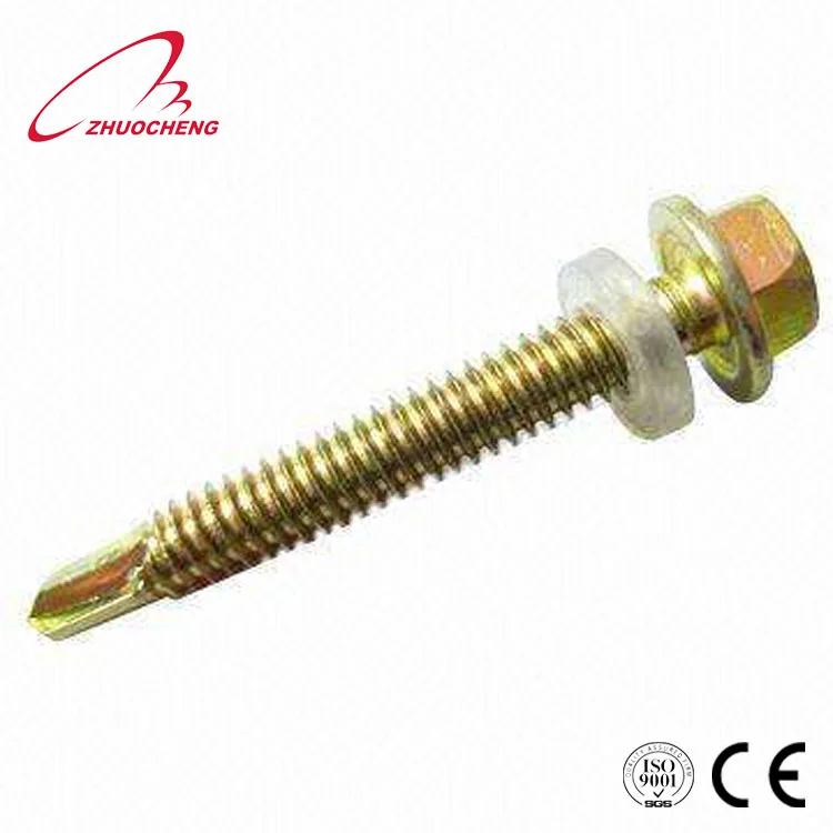 Mexico hot sale stainless steel hex self drilling teks screws DIN7504K with washer PVC EPDM