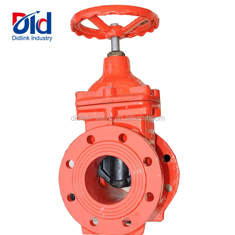 
Cast Iron Firefighting Equipment Soft Seal Non Rising Stem Red Handle Manual Double Flanged Gate Valve 