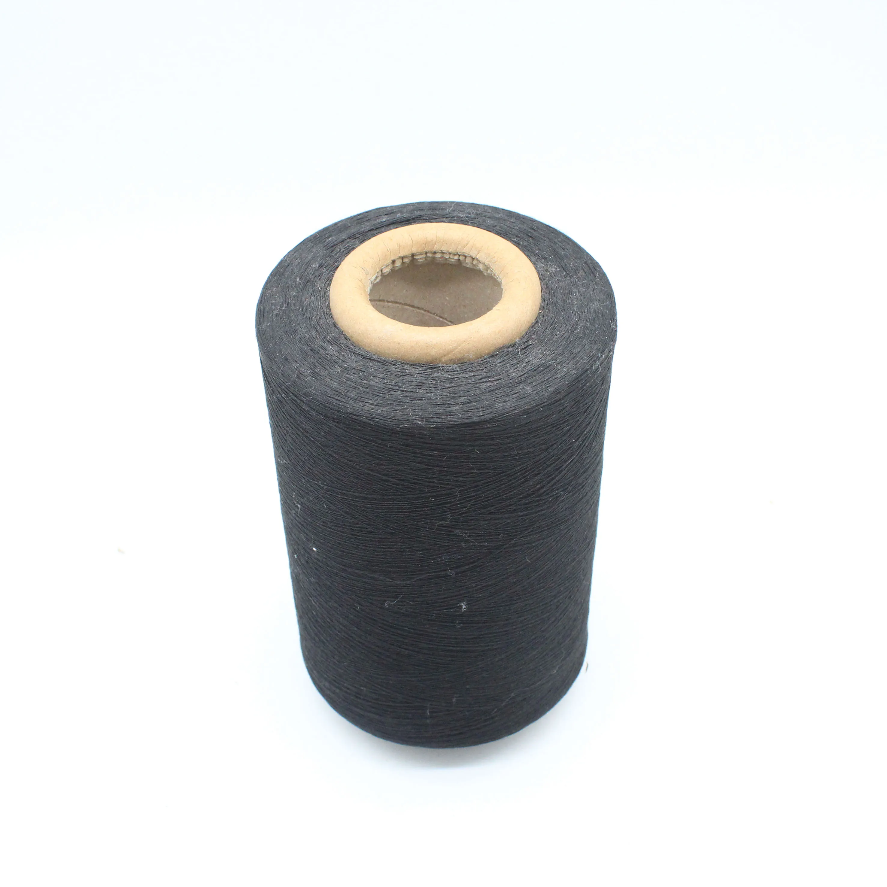 
Ne 28s/1 Recycled cotton black cotton-polyester blended single ply CVC 60%cotton 40%polyester 