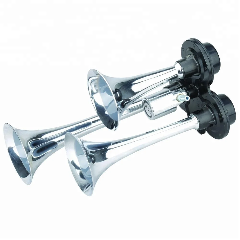 Three Trumpet Chrome Air Horn,Auto Horn (JGT-302), raised base