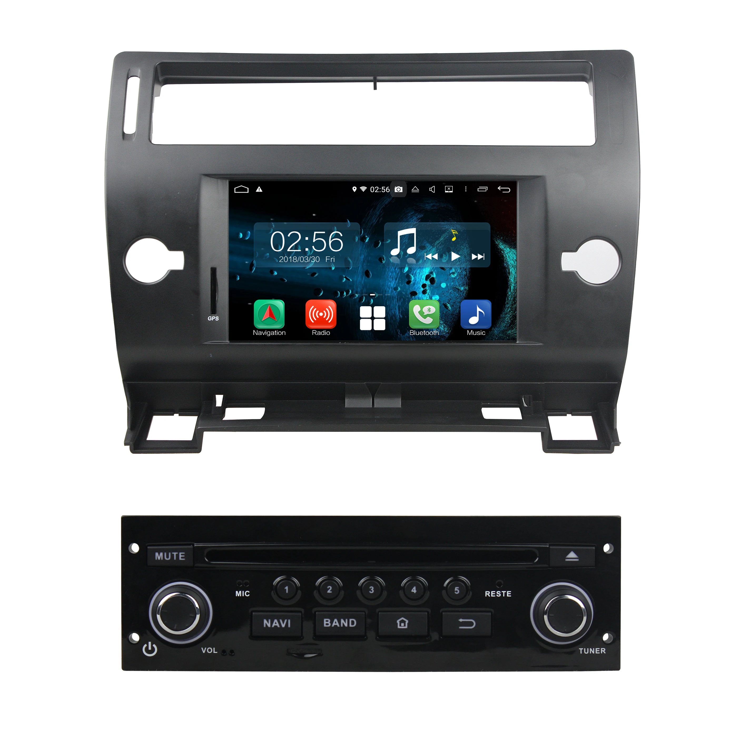 2Din Android 9.0 system Quad Core Car DVD player GPS navigation for CITROEN C4 2005-2011