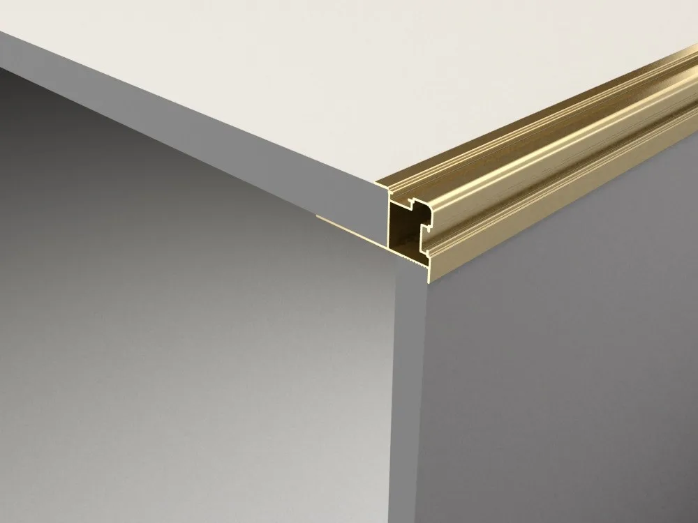 Bathroom design metal edging strips trim for step floor tiles in silver colour