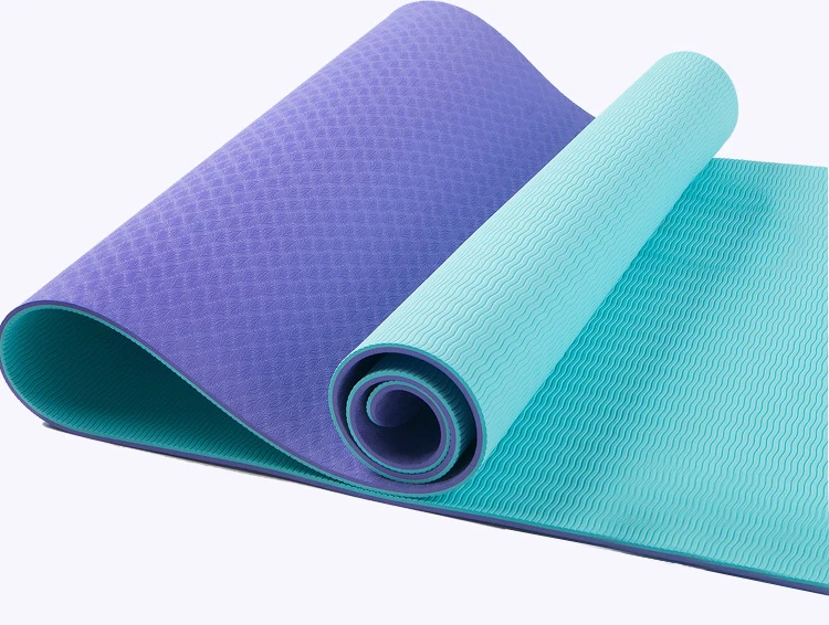 Custom Printed Home Fitness Equipment 2 Layers TPE Yoga Mat