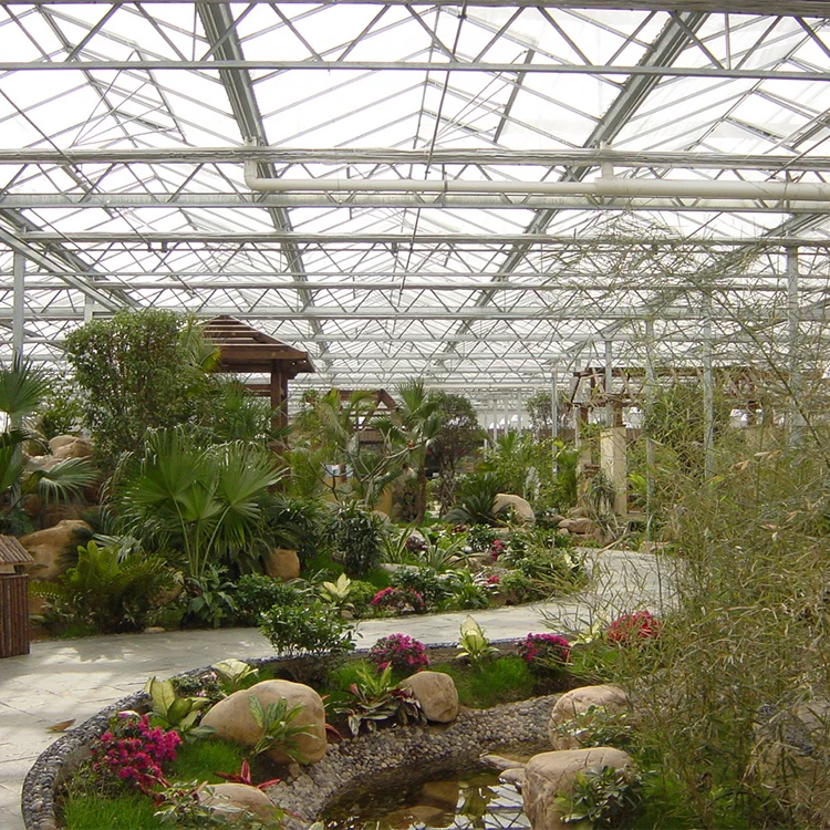 Truss Gutter Connected Hydroponic Growing Systems Greenhouse Galvanized Steel Multi-span Agricultural Greenhouses Glass