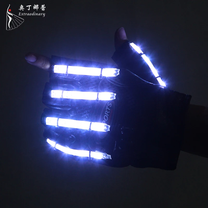 Party Supplies LED Hip Hop Costumes Glove Prop Night Light Glove for Halloween led costume