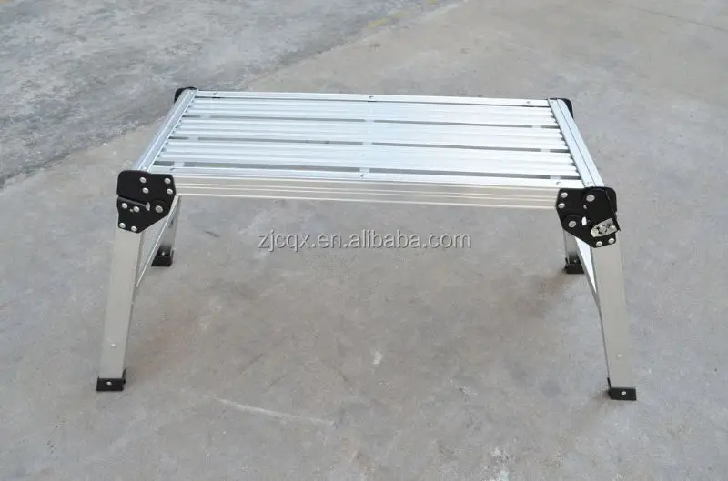 Folding Aluminium Platform Work Step Hop Up Bench Decorating 77cm Long 50cm High