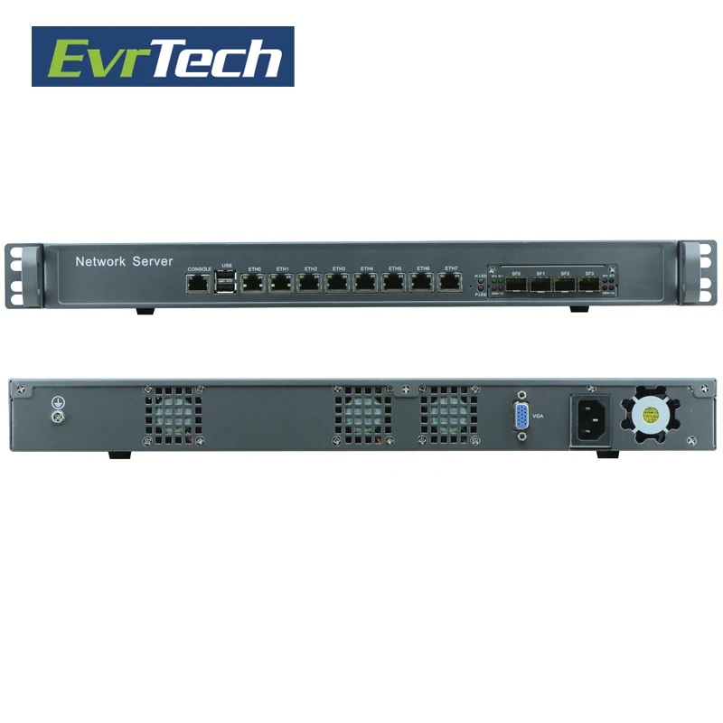 
Industrial PC LGA1150 1U standard firewall server with 8*LANs and 2/4*SPF 