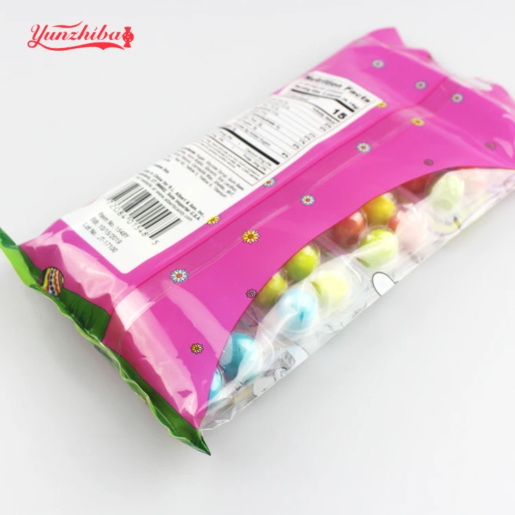
Egg shape bubble gum ball with spots 