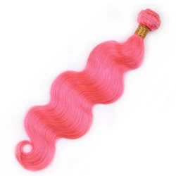 Wholesale top quality pink hair extension raw Brazilian human hair body wave grade 10a bundles with closure frontal set