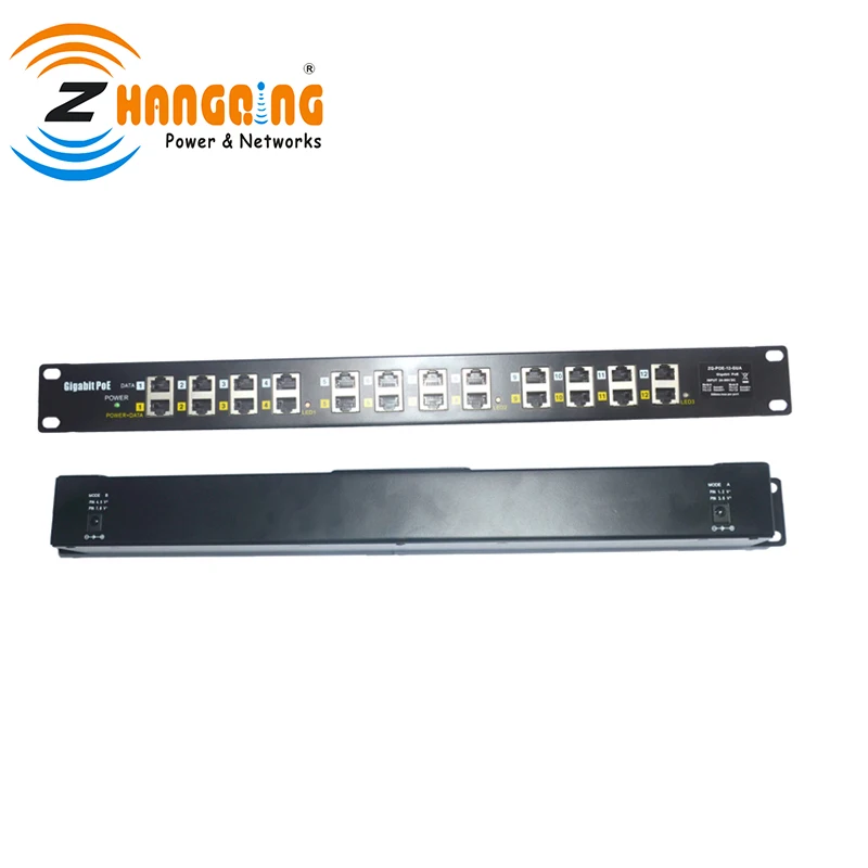 Безопасности Gigabit 12 Порт 802.3af/на Пассивный PoE инжектор патч-панель 24V MikroTik UBNT 48В IP камера