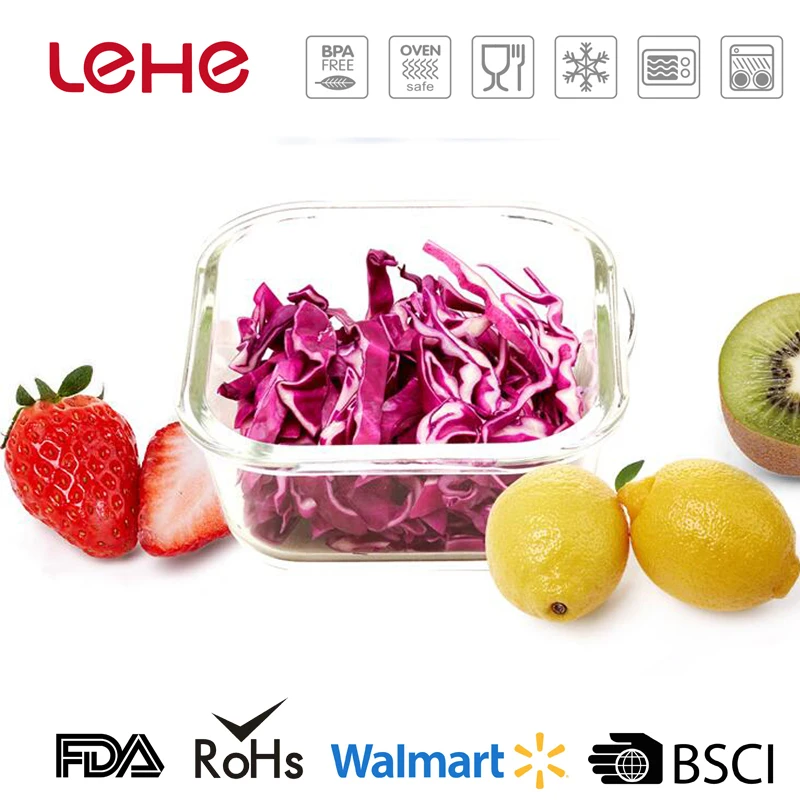 Hot sales Microwave Oven Safe Square glass container leakproof bento lunch box