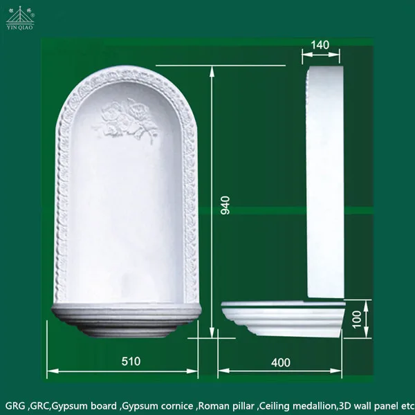 Gypsum Fiberglass Reinforced Fireproof Decorative Plaster Fireplace Frame Mantel