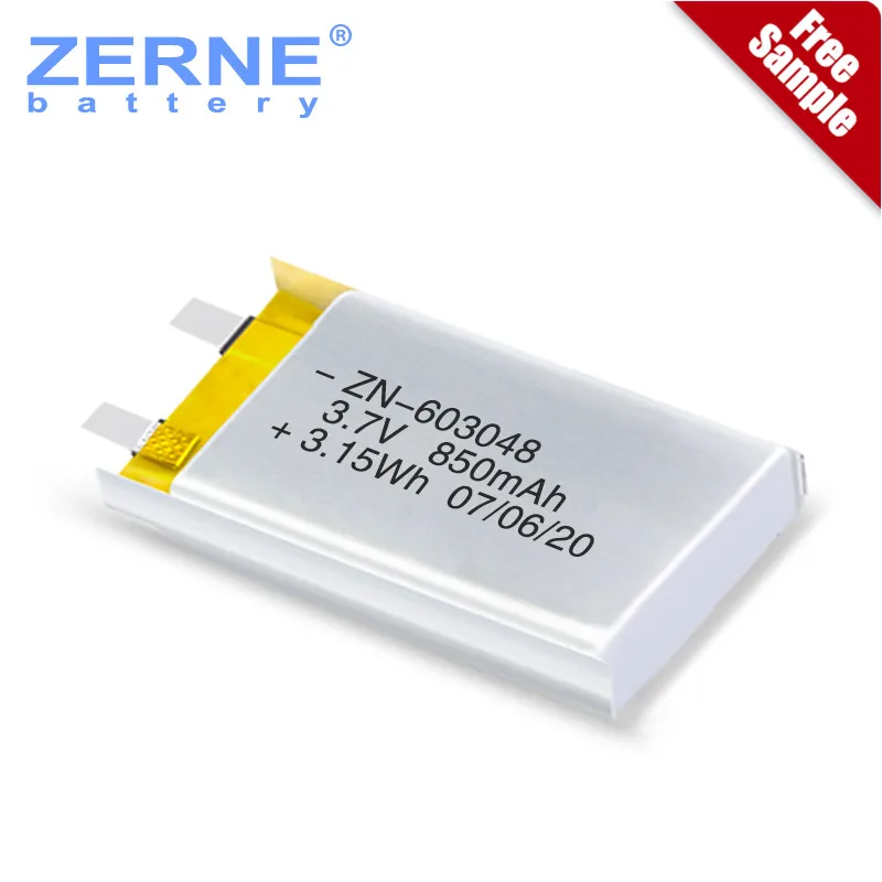 3.7v Lithium Polymer Battery 850mAh 603048