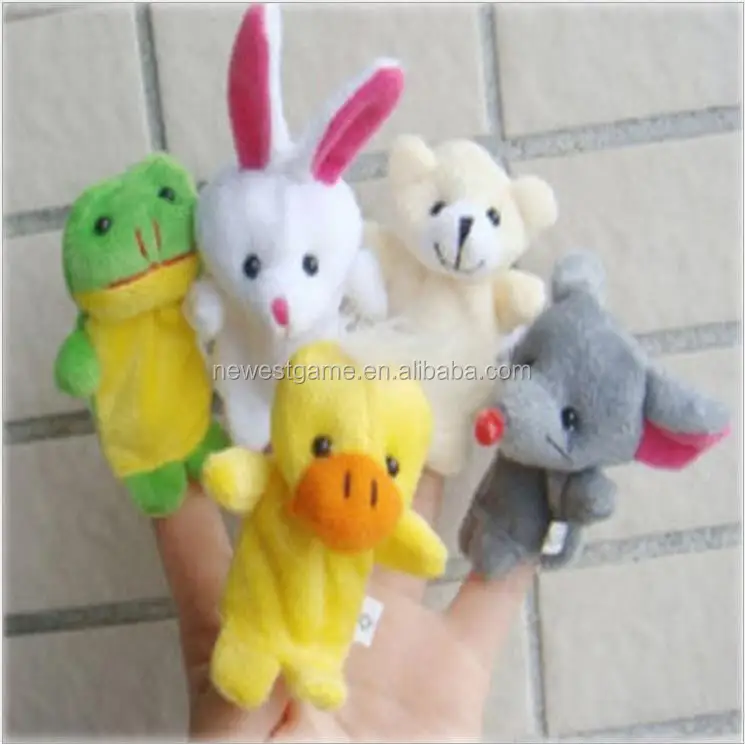 wholesale online Toys lovely soft finger puppets toys parent-child interaction cartoon animal plush 35 styles