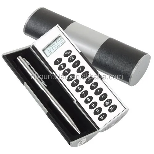 
Promotional small pocket calculator with pen 