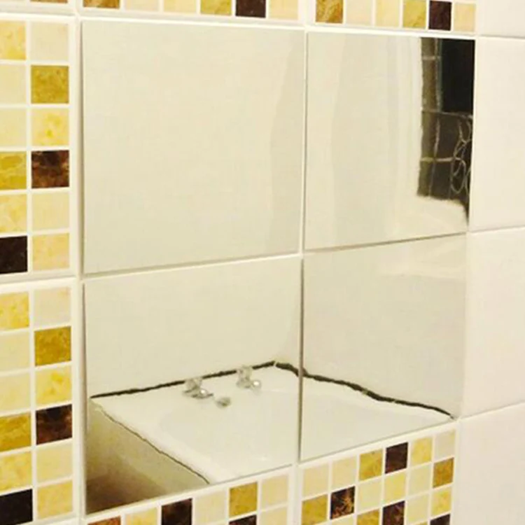 Square Mirror Tile Wall Stickers 3D Decal Mosaic Home Living Room