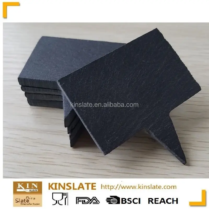 plate accessory 100% Natural Stone cheese marker 6.5 x 6.5 cm slate cheese marker set of 5