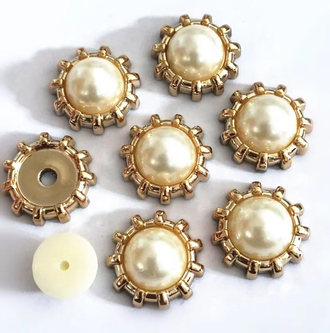 gear lace shape plastic rivets with pearl for decoration PR04