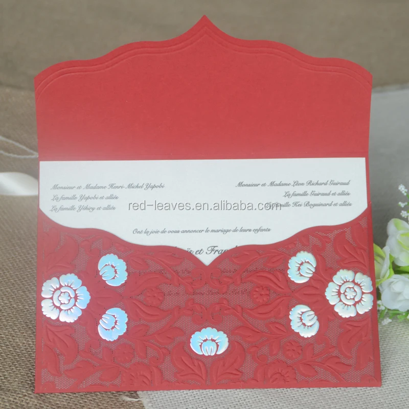 Redleaves letter theme wedding invitation cards
