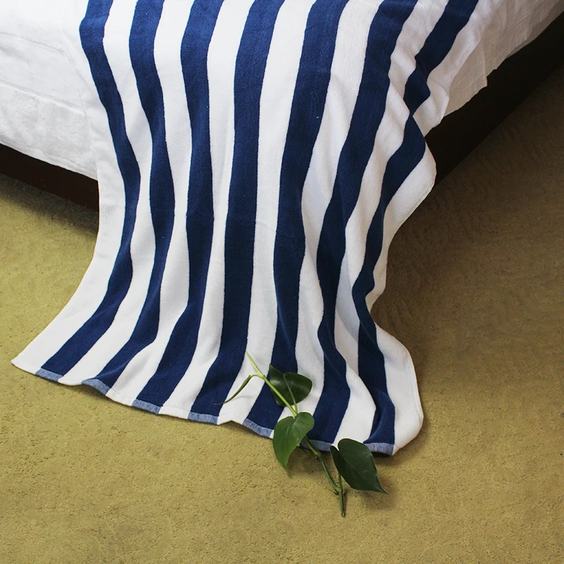 
Cotton luxury Blue And White Striped pool Towel Beach Towel 
