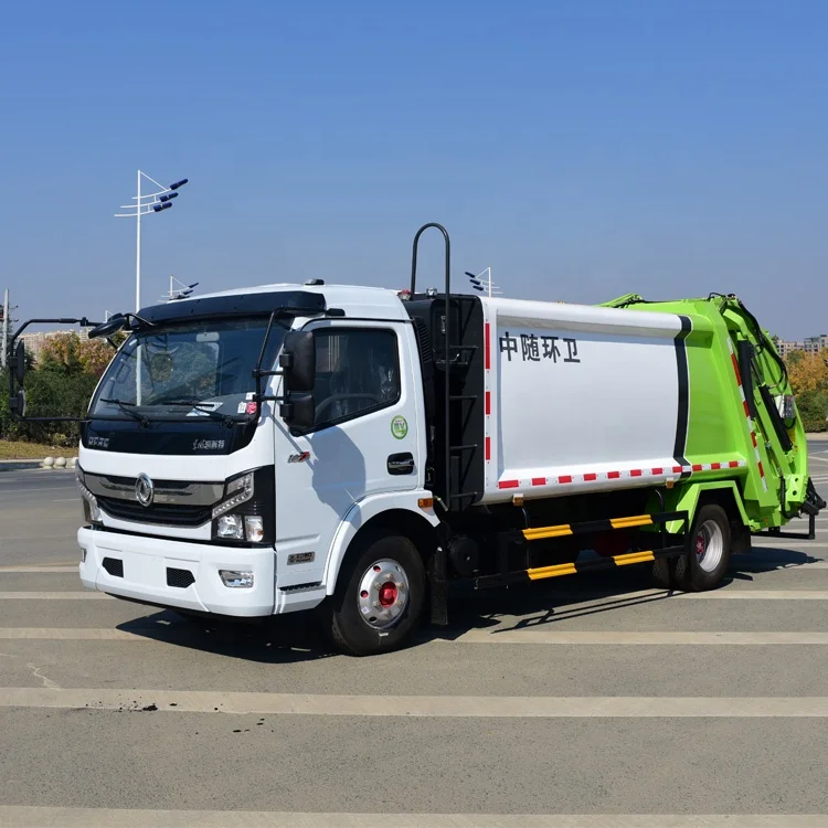 DFAC 8000L 8 cubic Euro5 small 4x2 rear loader compressed garbage trucks