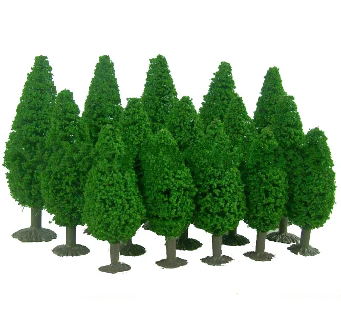 mixed 6cm 8cm 10cm model buildings wire model tree in set