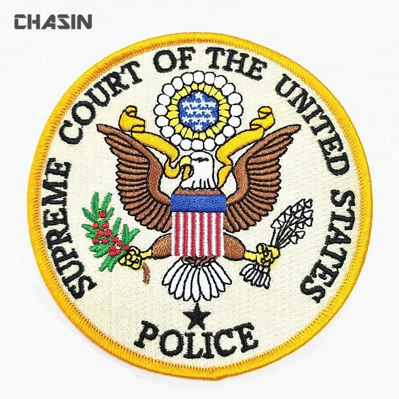 Custom embroidered heat press school uniform logo patch no minimum