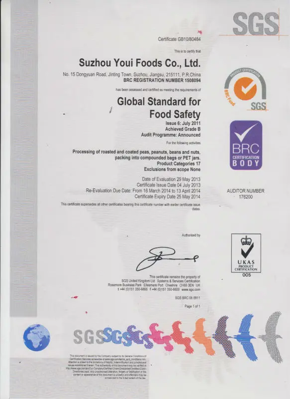 BRC certificate
