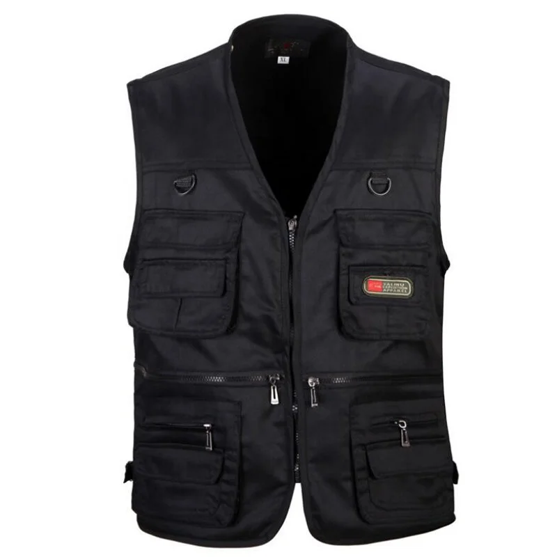 sleeveless work vest with many pockets outdoor working vest uniform manufacture cotton fishing life jacket